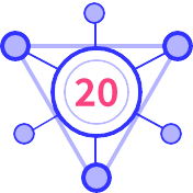 20 years of experience icon